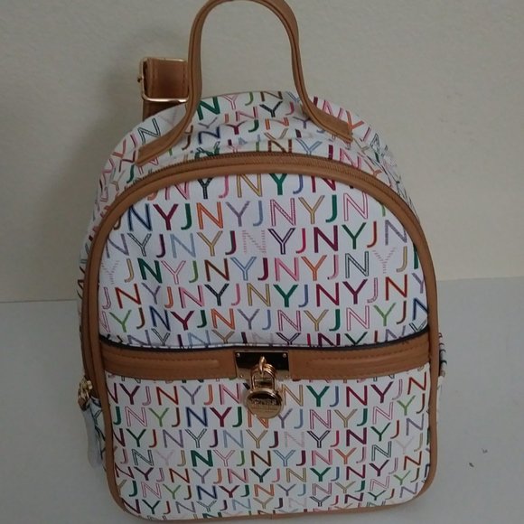 Jones New York Valerie Logo Backpack White - Picture 2 of 16